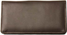 Dark Brown Smooth Leather Checkbook Cover