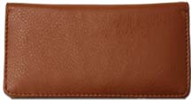 Brown Textured Leather Checkbook Cover