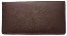 Brown Side Tear Leather Checkbook Cover
