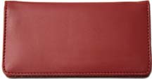 Burgundy Smooth Leather Checkbook Cover