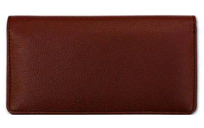Burgundy Textured Leather Checkbook Cover