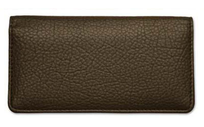 Chocolate Leather Checkbook Cover