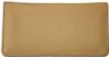 Cream Smooth Leather Checkbook Cover
