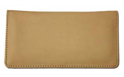 Cream Smooth Leather Checkbook Cover