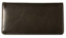 Dark Olive Green Smooth Leather Checkbook Cover