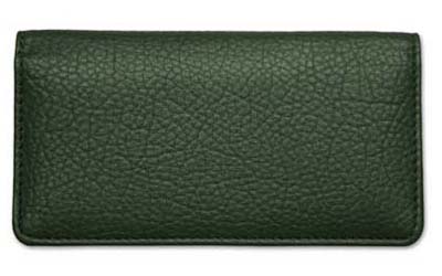 Forest Green Leather Checkbook Cover
