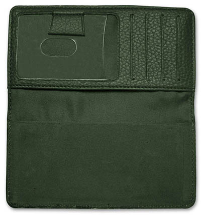 Forest Green Leather Checkbook Cover