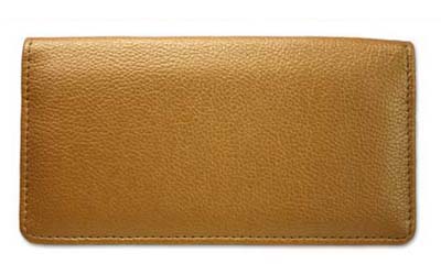 Gold Leather Checkbook Cover