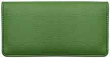 Green Textured Leather Checkbook Cover