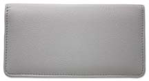 Grey Leather Checkbook Cover