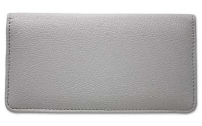 Grey Leather Checkbook Cover