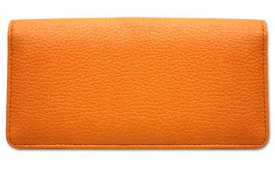 Orange Leather Checkbook Cover