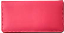 Hot Pink Smooth Leather Checkbook Cover