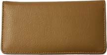 Tan Textured Leather Checkbook Cover