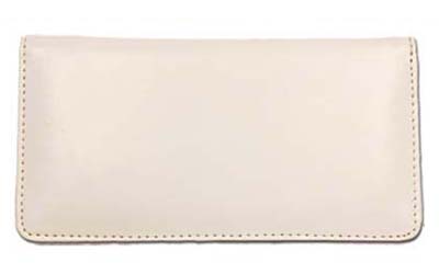 White Smooth Leather Checkbook Cover
