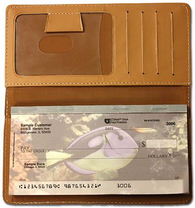 White Smooth Leather Checkbook Cover