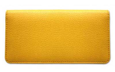 Yellow Leather Checkbook Cover