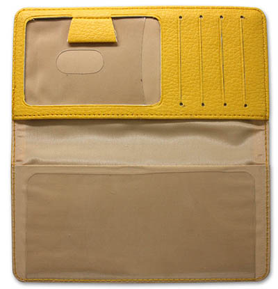 Yellow Leather Checkbook Cover