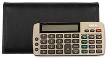 Black Tri-fold Checkbook Calculator