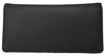 Black Leather Side Tear Checkbook Cover