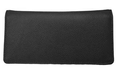 Black Leather Side Tear Checkbook Cover