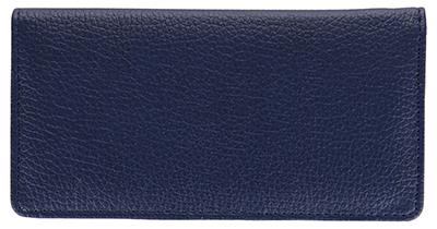 Navy Leather Side Tear Checkbook Cover
