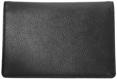 Black Leather Top Stub Checkbook Cover