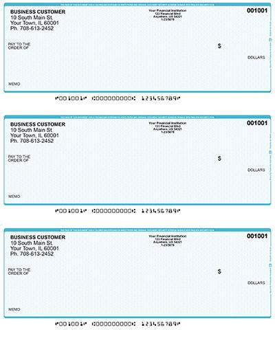 Teal Safety Laser Business 3 to a Page Voucher Checks