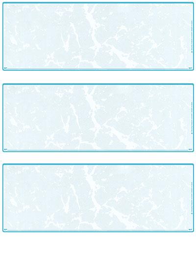 Teal Marble Blank Stock For 3 to a Page Voucher Computer Checks