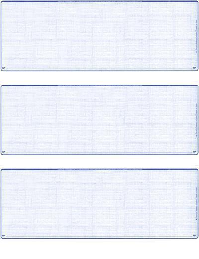 Blue Safety Blank Stock For 3 to a Page Voucher Computer Checks