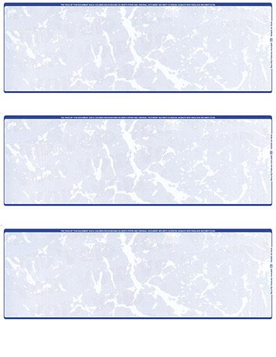 Blue Marble Blank Stock For 3 to a Page Voucher Computer Checks