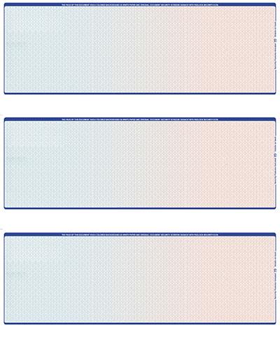 Blue Red Blank Stock For 3 to a Page Voucher Computer Checks