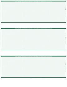 Green Safety Blank Stock For 3 to a Page Voucher Computer Checks