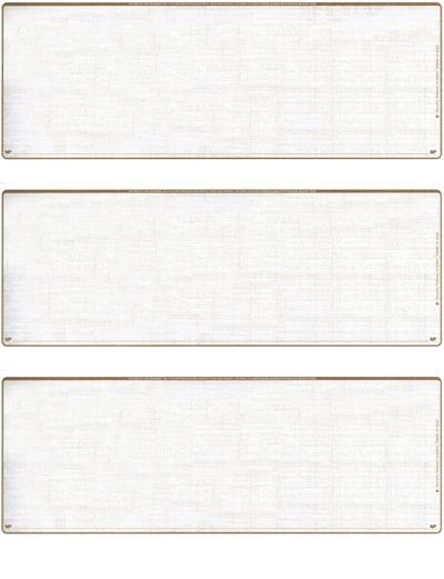 Tan Safety Blank Stock For 3 to a Page Voucher Computer Checks