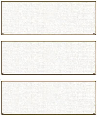 Teal Safety Blank Stock For 3 to a Page Voucher Computer Checks