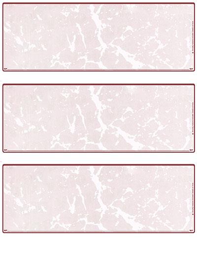 Burgundy Marble Blank Stock For 3 to a Page Voucher Computer Checks