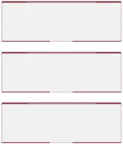 Wallstreet Blank Stock For 3 to a Page Voucher Computer Checks