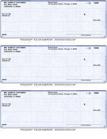 Blue Safety Laser Business 3 to a Page Voucher Checks