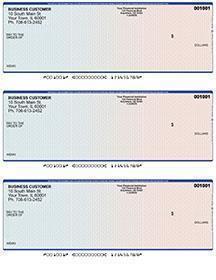 Blue Red Laser Business 3 to a Page Voucher Checks