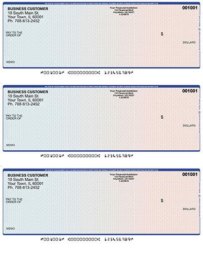 Blue Red Laser Business 3 to a Page Voucher Checks
