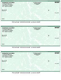 Green Marble Laser Business 3 to a Page Voucher Checks