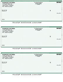 Green Safety Laser Business 3 to a Page Voucher Checks