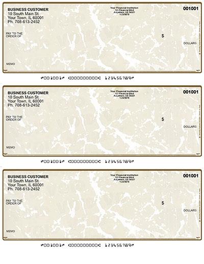 Tan Marble Laser Business 3 to a Page Voucher Checks
