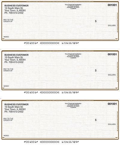 Tan Safety Laser Business 3 to a Page Voucher Checks