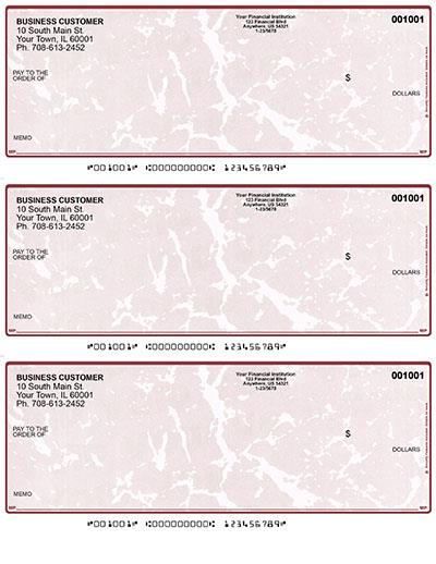 Burgundy Marble Laser Business 3 to a Page Voucher Checks