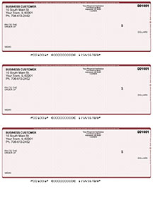 Burgundy Safety Laser Business 3 to a Page Voucher Checks