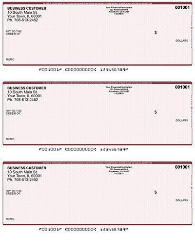 Burgundy Safety Laser Business 3 to a Page Voucher Checks