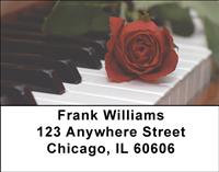 Rose On Piano Address Labels