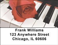 Rose On Piano Address Labels