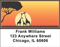 Giraffe Silhouettes Address Labels
